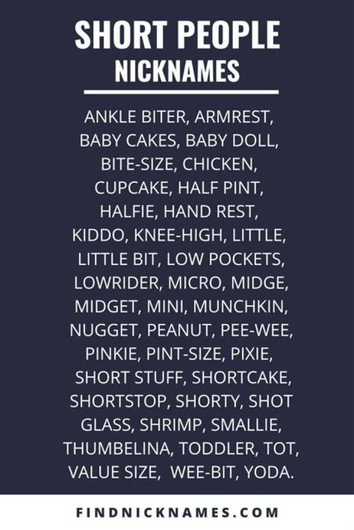 100+ Popular Nicknames for Short People &mdash; Find Nicknames