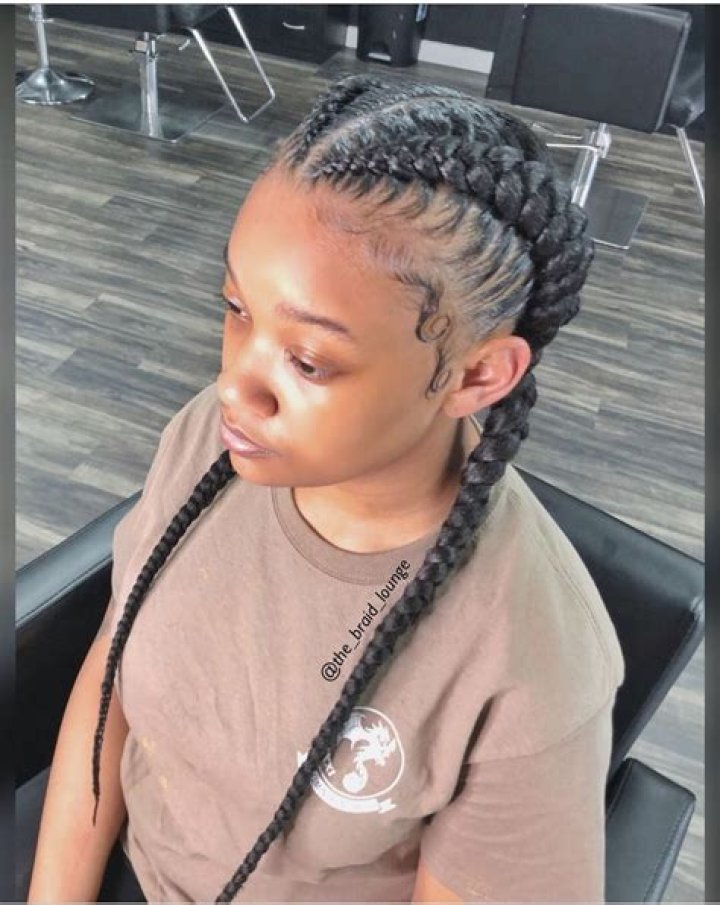 2 feed in braids, stitch braids, no knot cornrows Feed in braids
