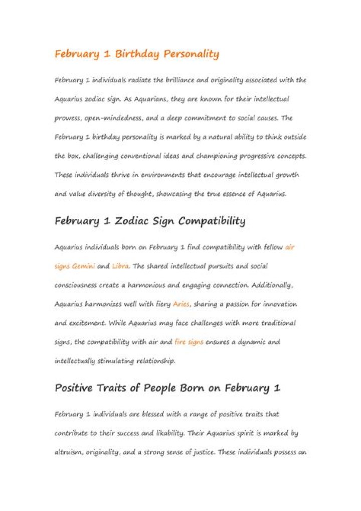 february 1 birthday personality