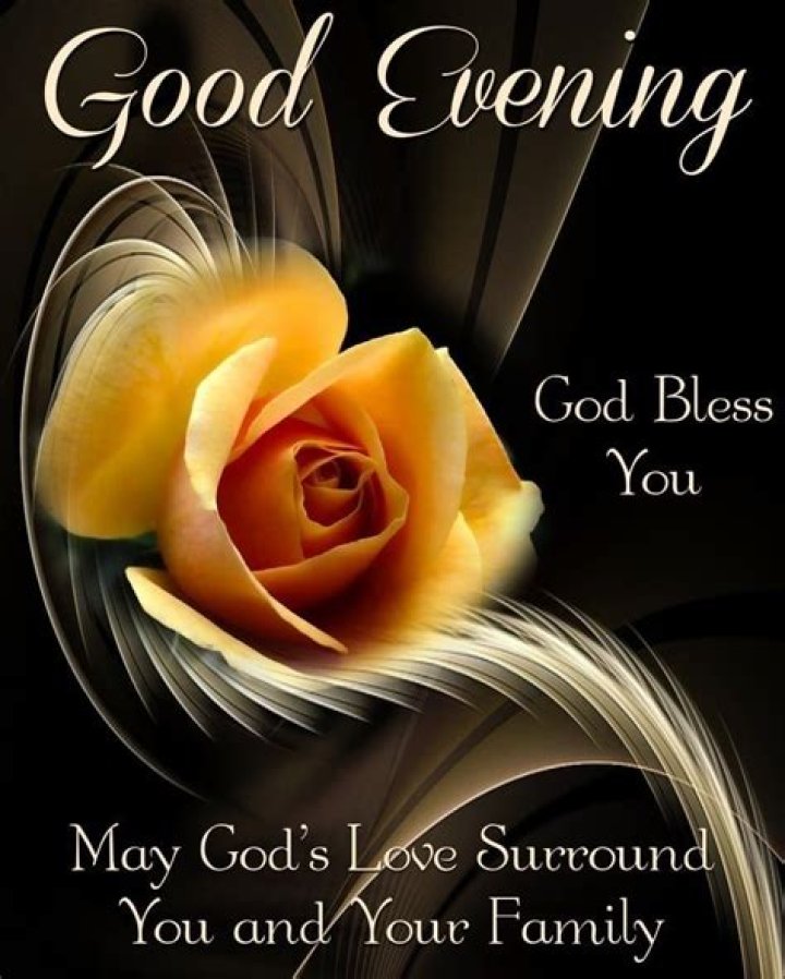 Good Evening God Bless You Quote With Yellow Flower Pictures, Photos