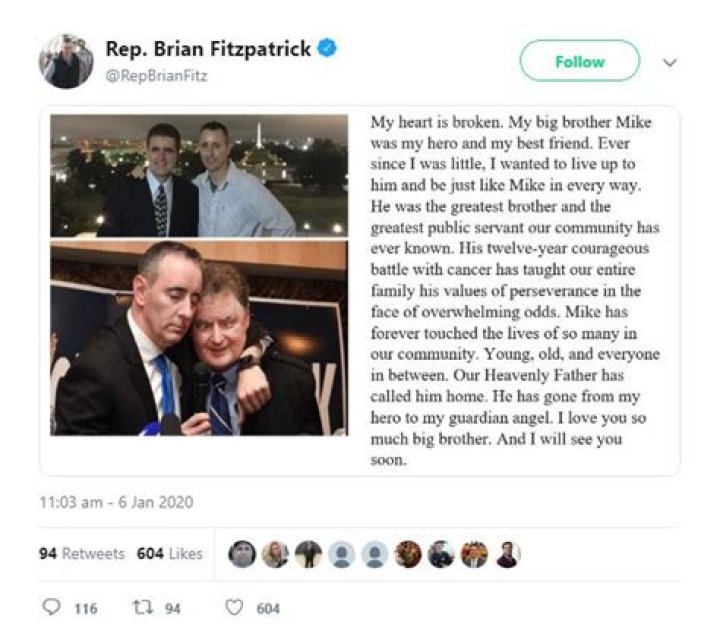 Michael Fitzpatrick Brother Condolence