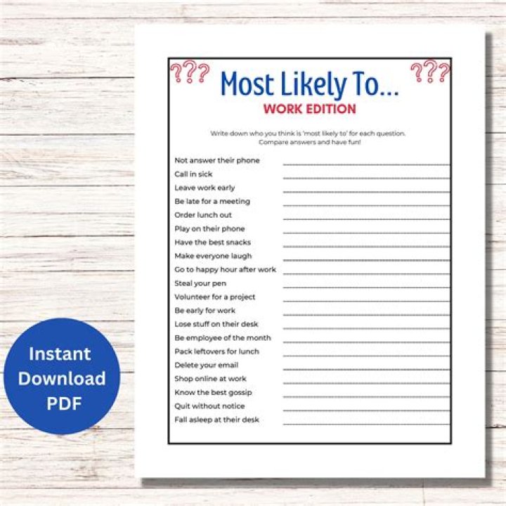 Most Likely Questions Printable Lists Printable Family Game Etsy UK