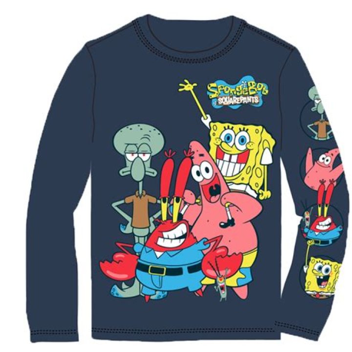SpongeBob SquarePants Long Sleeve Crew Neck Graphic Prints Pajamas (Big