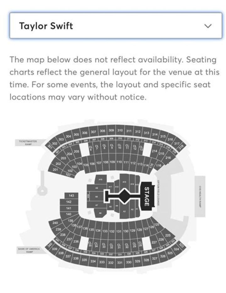 Taylor Swift Eras Tour Seating Chart