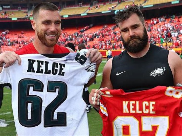 Travis and Jason Kelce's Mom's Outfit in Pro Football Hall of Fame
