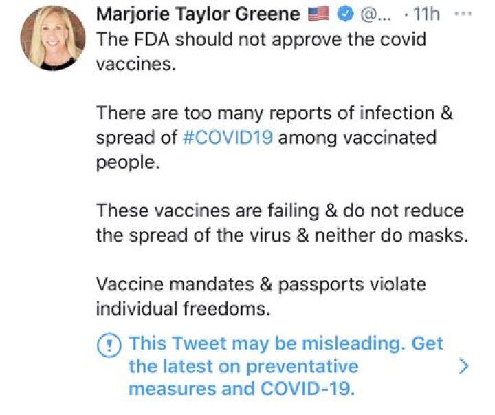 Twitter suspends Rep. Marjorie Taylor Greene for covid19